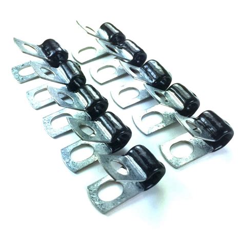 1/4" Brake Line Clip Set. Steel with Rubber Insulation. (Pack of 10) – TheStopShopParts