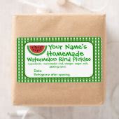 Personalized Watermelon Pickle Jar Labels Template | Zazzle