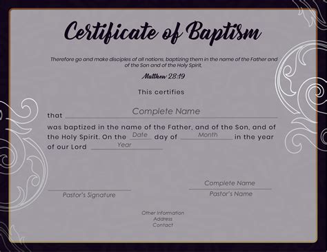 Baptismal Certificate: Free Baptism Certificate Templates!