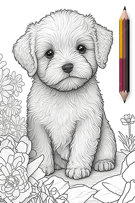 Premium Photo | Animal doodle outline for dog