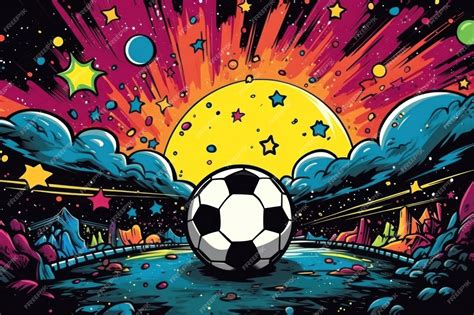 Premium AI Image | soccer stadium football doodle art illustration ...