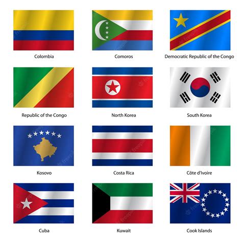 Premium Vector | Set Flags of world sovereign states Vector illustration