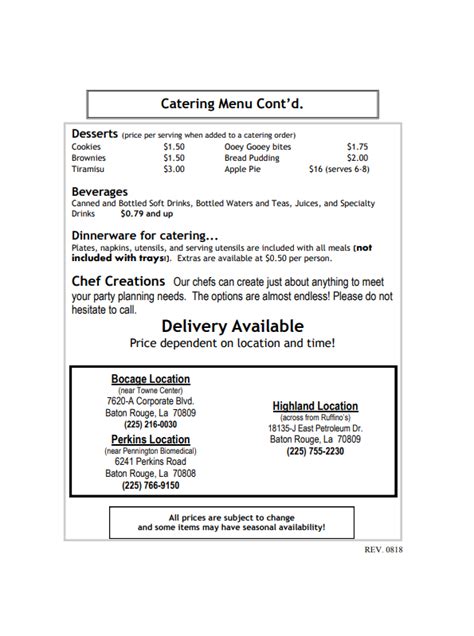 Catering Menu – Maxwell's Market