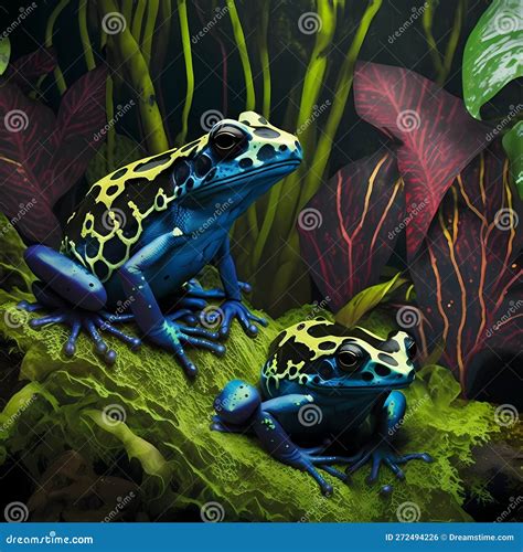 Poison Dart Frog Habitats. Generative AI Stock Illustration ...