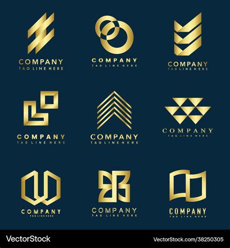 Set company logo design ideas Royalty Free Vector Image