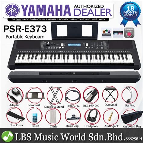 Yamaha PSR-E373 61 Key Portable Keyboard Full Package With Complete ...