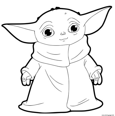 Baby Yoda Grogu Coloring page Printable