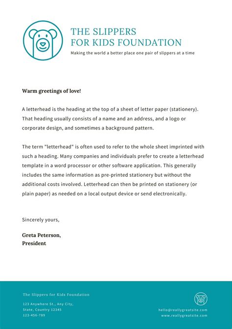 Nonprofit Letterhead Template