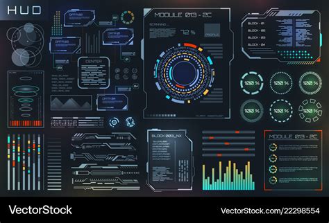 Hud and ui set elements sci fi futuristic user Vector Image