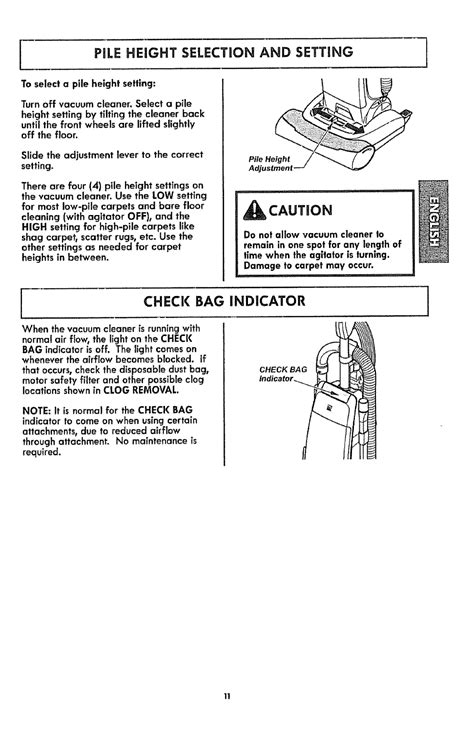 Kenmore Kenmore Intuition Upright Bagged Vacuum Cleaner Owner's Manual | Page 11 - Free PDF ...