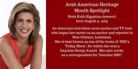 Hoda Kotb (Egyptian descent) | Arab american, American heritage, Hoda kotb