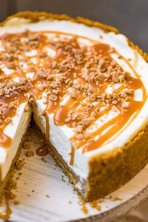 Salted Caramel No Bake Cheesecake Recipe - The Cookie Rookie®