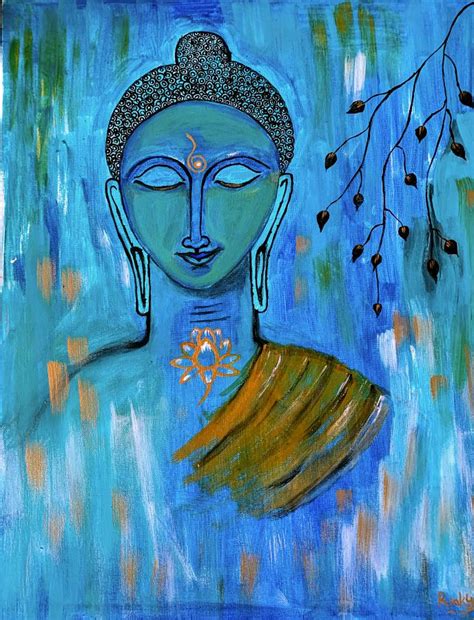 Peace and Harmony (Buddha Painting) 16x20" #44589 | Buy Indian Art ...