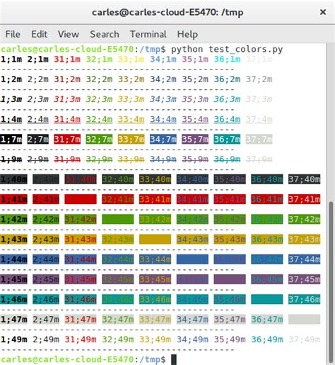 A simple sample to print colors in Terminal with Python (local tty or stty in a ssh) | Carles Mateo