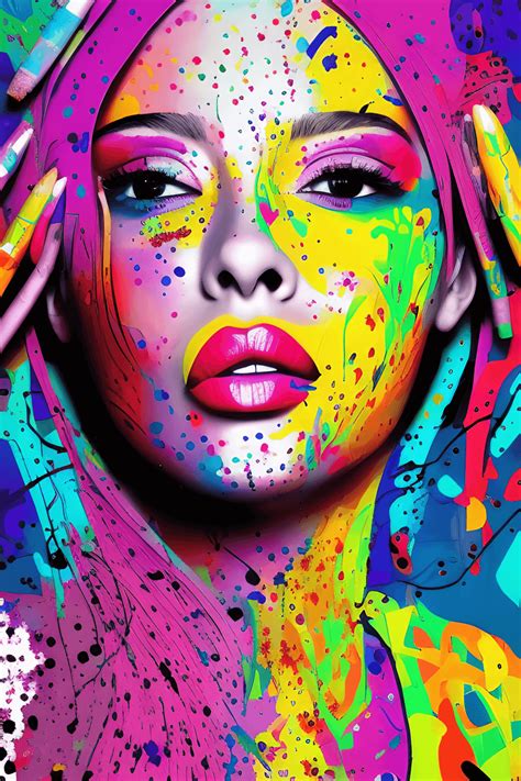 Beautiful Woman Portrait with Graffiti Art Background · Creative Fabrica