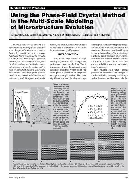 (PDF) Using the phase-field crystal method in the multi-scale modeling of microstructure evolution