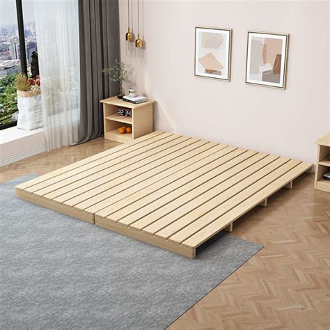 Solid Wood Bed Board Tatami Bed Frame Japanese Style Short Bed Modern ...