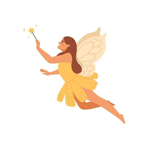 Fairy with a magic wand. Mythical fairy tale character. Flat vector illustration. 16468705 ...