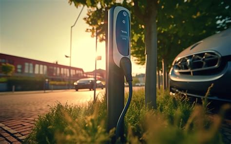 Premium AI Image | Modern fast electric vehicle chargers for charging car