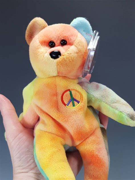 Ty Original PEACE Bear Beanie Baby Bear with Errors Stuffed | Etsy