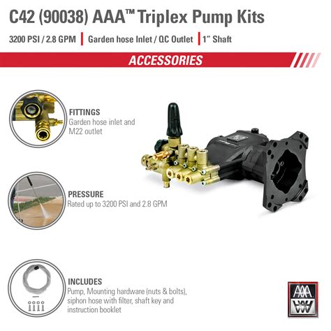 AAA Triplex C42 90038 | 3800 psi | Plunger Pump Kit|Simpson