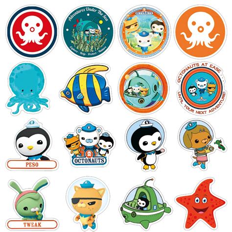 The Octonauts Sticker Pack of 50 Stickers - Waterproof Durable Stickers ...