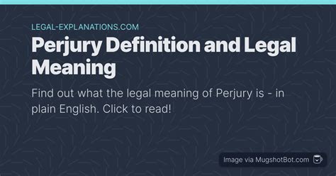 Perjury Definition - What Does Perjury Mean?