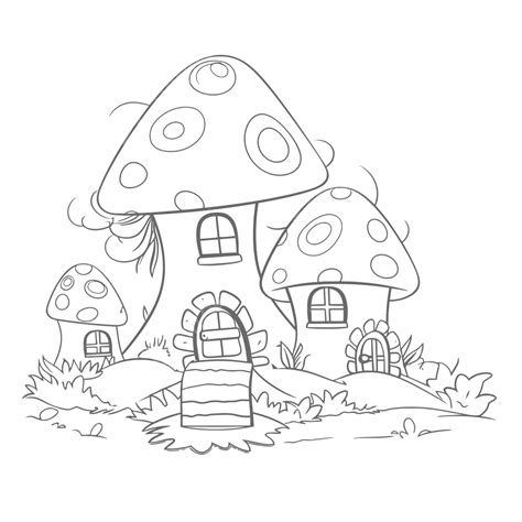 Mushroom House Village Drawing Drawings Fairy House Drawing – NBKomputer