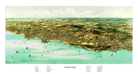 Vintage map of Plymouth Massachusetts from 1910 - KNOWOL