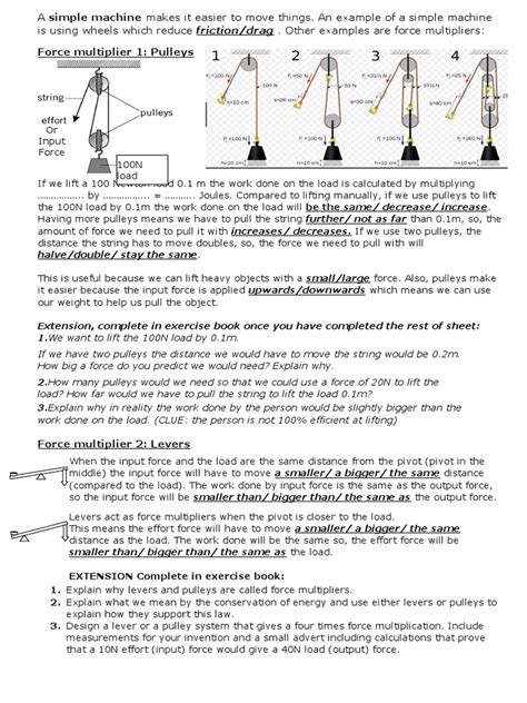 Force Multipliers Easier | PDF | Lever | Force