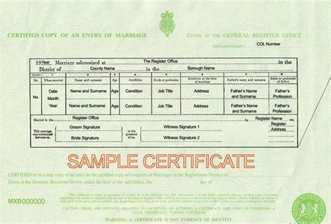 CERTIFIED COPY OF AN ENTRY OF MARRIAGE - /cost 9.25/ | Marriage ...