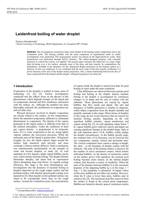 (PDF) Leidenfrost boiling of water droplet