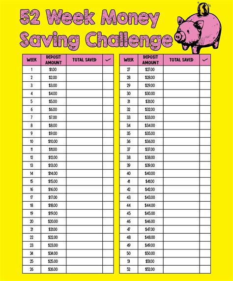 52 Week Challenge Printable