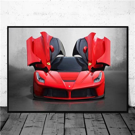 Red Ferrari Gullwing Doors Supercar Motivational Canvas Print - Etsy