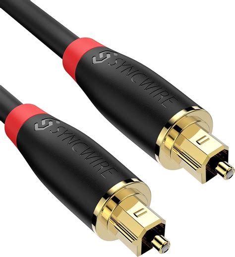 Syncwire Digital Optical Audio Cable Toslink Cable - 1M [24K Gold-Plated, Ultra-Durable] Fiber ...