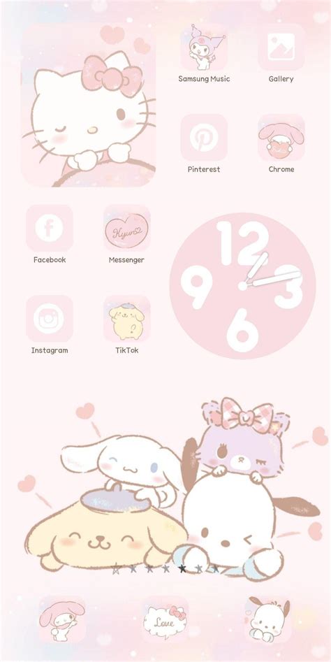 🔥 Free Download Sanrio Friends Cute Home Screen Wallpaper Hello Kitty ...