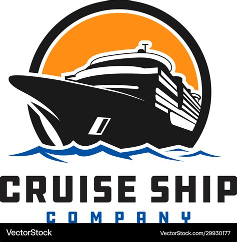 Cruise ship logo design Royalty Free Vector Image