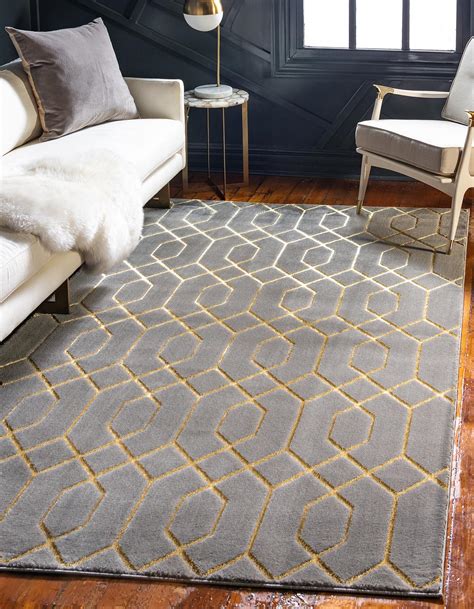 Gray Gold 8' x 10' Marilyn Monroe™ Glam Trellis Rug | Area Rugs | eSaleRugs