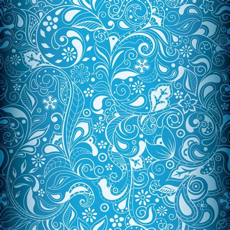 Seamless Blue Floral Pattern Stock Illustration - Illustration of pattern, petal: 23848584