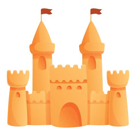 Figure sand castle icon, cartoon style 14224384 Vector Art at Vecteezy