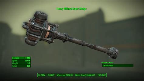 Flipdark's Weapon Mods- FO3 Super Sledge In-Game at Fallout 4 Nexus - Mods and community