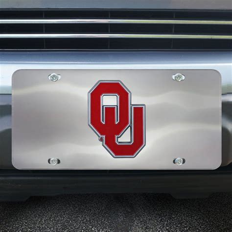 University of Oklahoma Diecast Stainless Steel License Plate ...