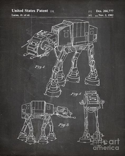 Star Wars Walker Patent, At-At Walker Art - Chalkboard Digital Art by Patent Press | Fine Art ...