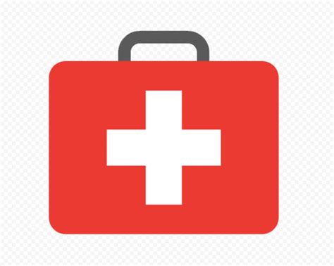 Red Flat First Aid Medical Emergency Handbag Icon | Citypng