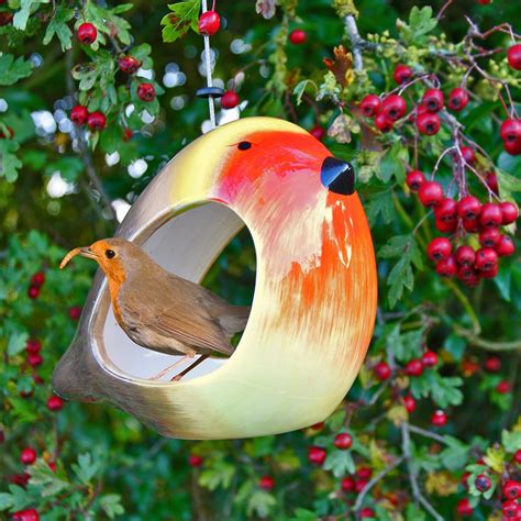 Ceramic Robin Bird Feeder - Wildlife World