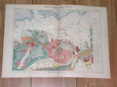 1888 ANTIQUE MALTE-BRUN Geological Map Of Central Europe Germany Poland Bohemia £8.67 - PicClick UK