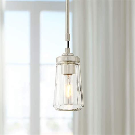 Poleis 3 3/4" Wide Brushed Nickel Mini Pendant Light - #9W283 | Lamps Plus