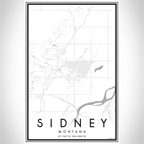 Sidney - Montana Map Print in Classic — JACE Maps