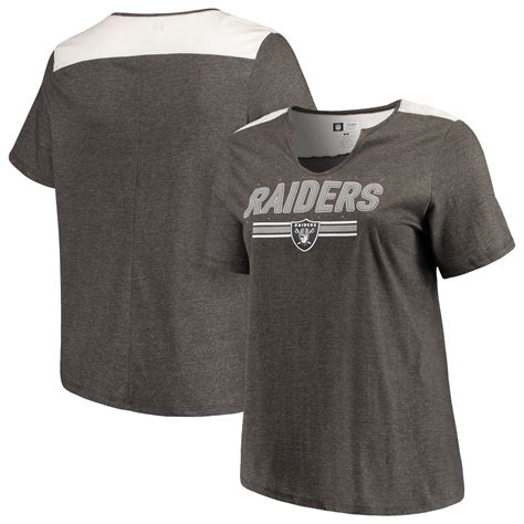 Las Vegas Raiders Majestic Women's Notch Neck Plus Size T-Shirt ...