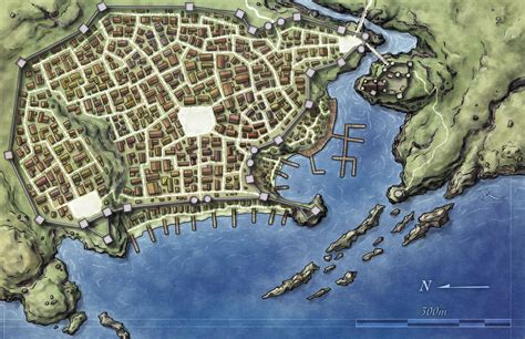 Free map of fantasy city for pathfinder and 4E d&d - Fantastic Maps